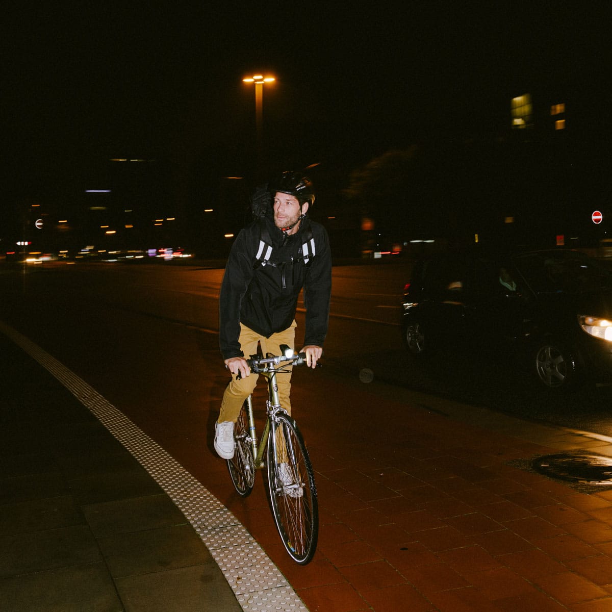 Reflektierender Fahrradrucksack in Schwarz