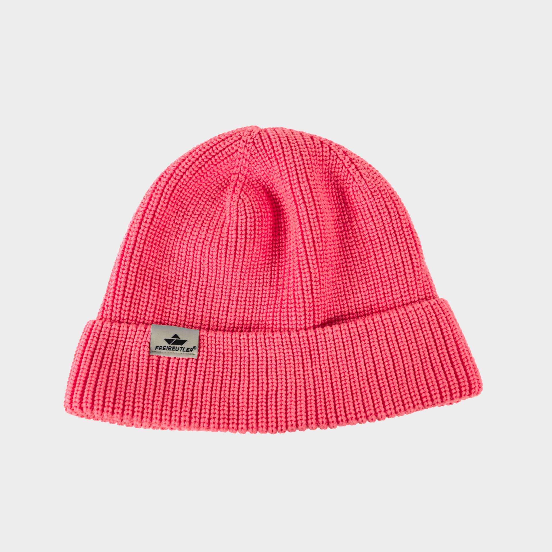 Freibeutler Beanie aus Biobaumwolle in Flamingo Rot