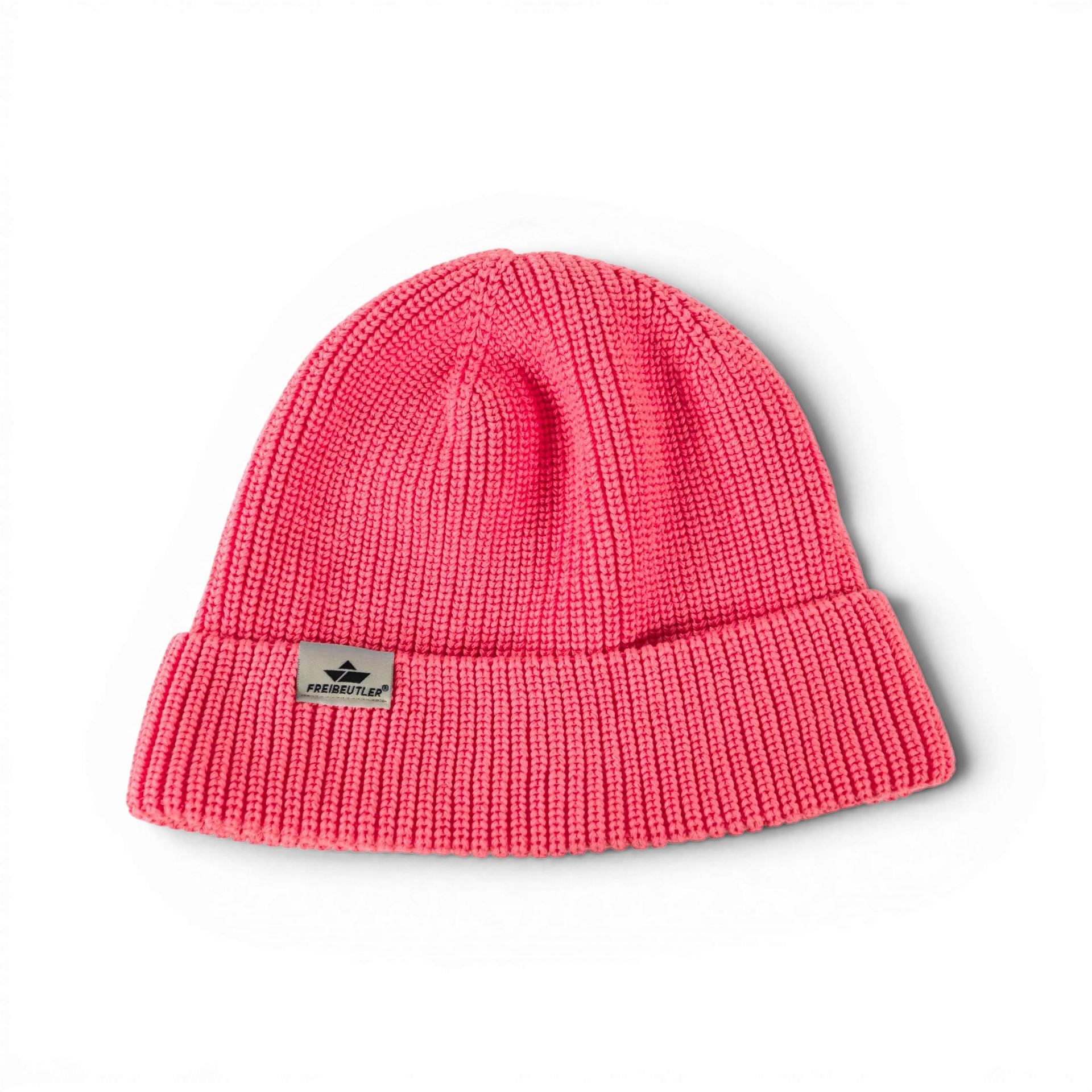 Freibeutler Beanie aus Biobaumwolle in Flamingo Rot