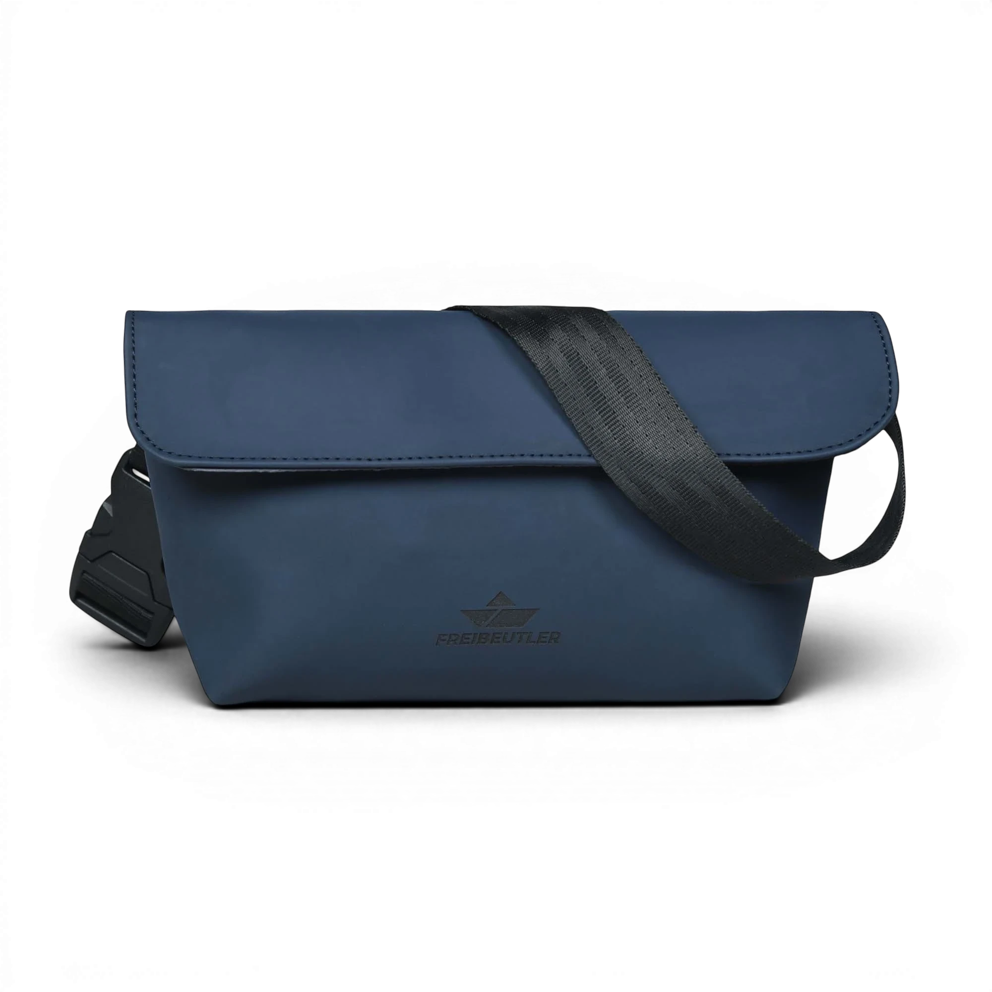 FREIBEUTLER Hip Bag Levi dunkelblau, wasserabweisendes veganes PU, mit Klettverschluss und verstellbarem Gurt